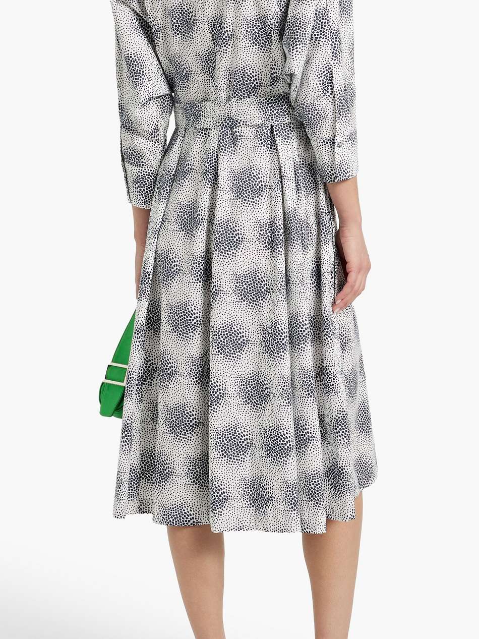 gabby printed cotton-blend poplin midi shirt dress
