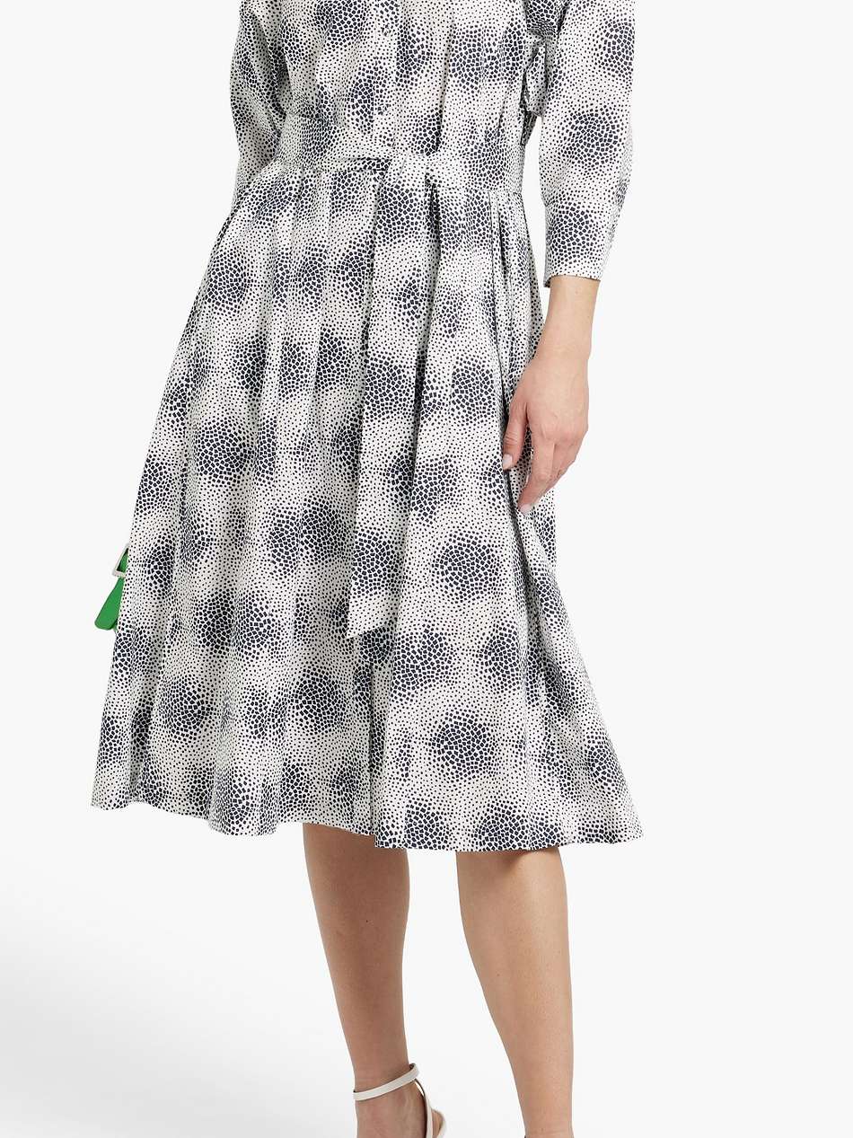 gabby printed cotton-blend poplin midi shirt dress