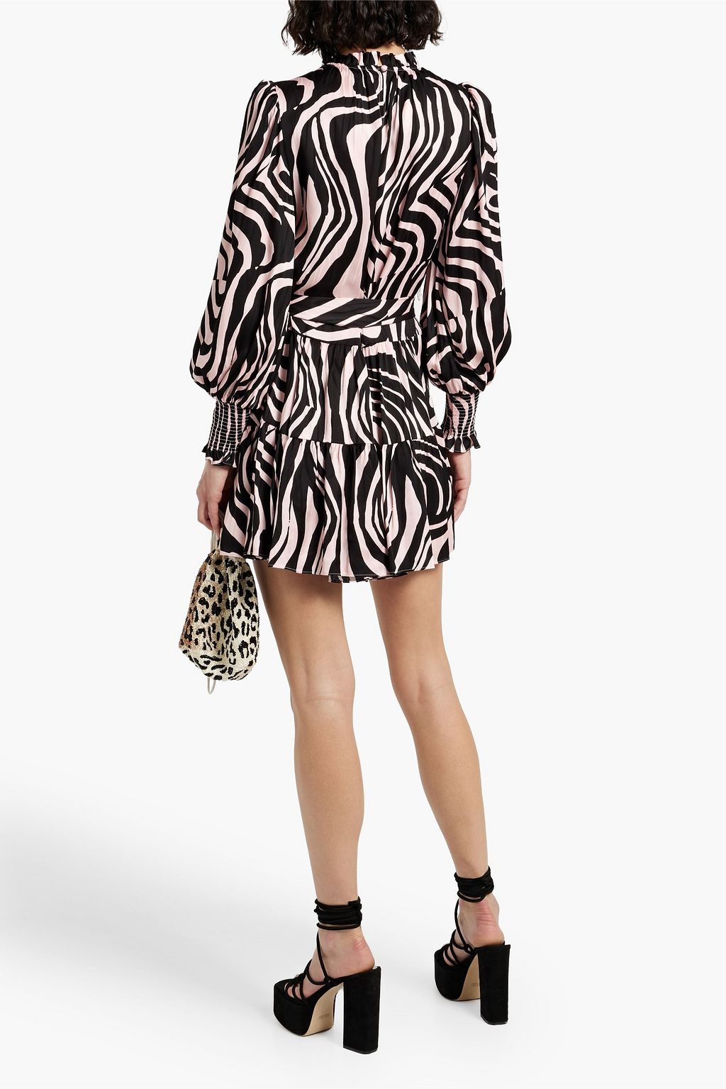 DIANE VON FURSTENBERG Kali tiered zebra-print jacquard mini dress
