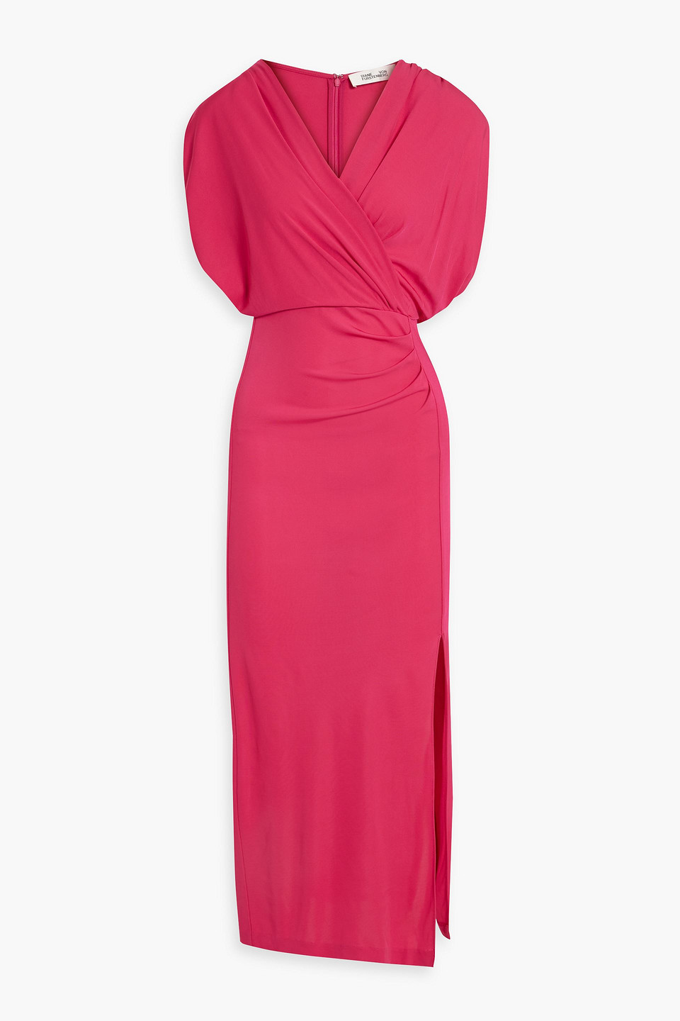 Shop Diane Von Furstenberg Williams Wrap-effect Stretch-jersey Midi Dress In Fuchsia