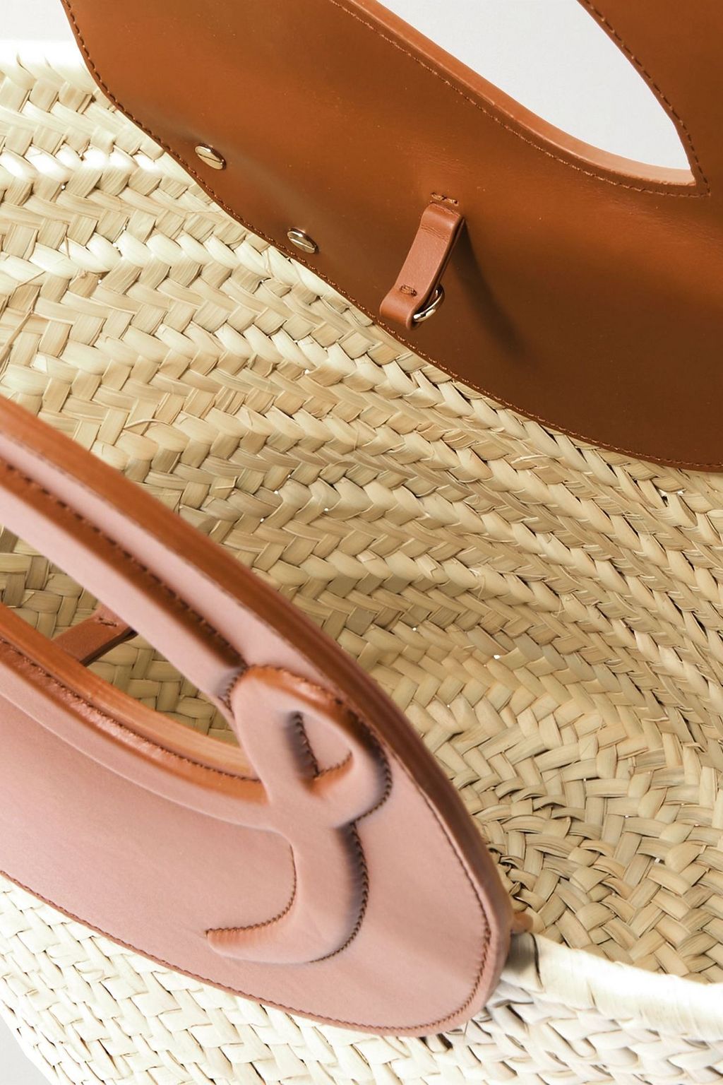 CHRISTIAN LOUBOUTIN Biloumoon medium leather-trimmed raffia tote