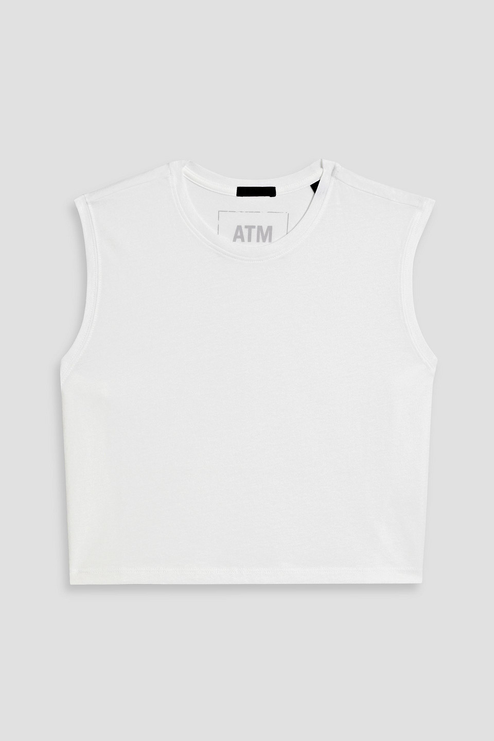 Atm Anthony Thomas Melillo Cropped Cotton-jersey Tank In White