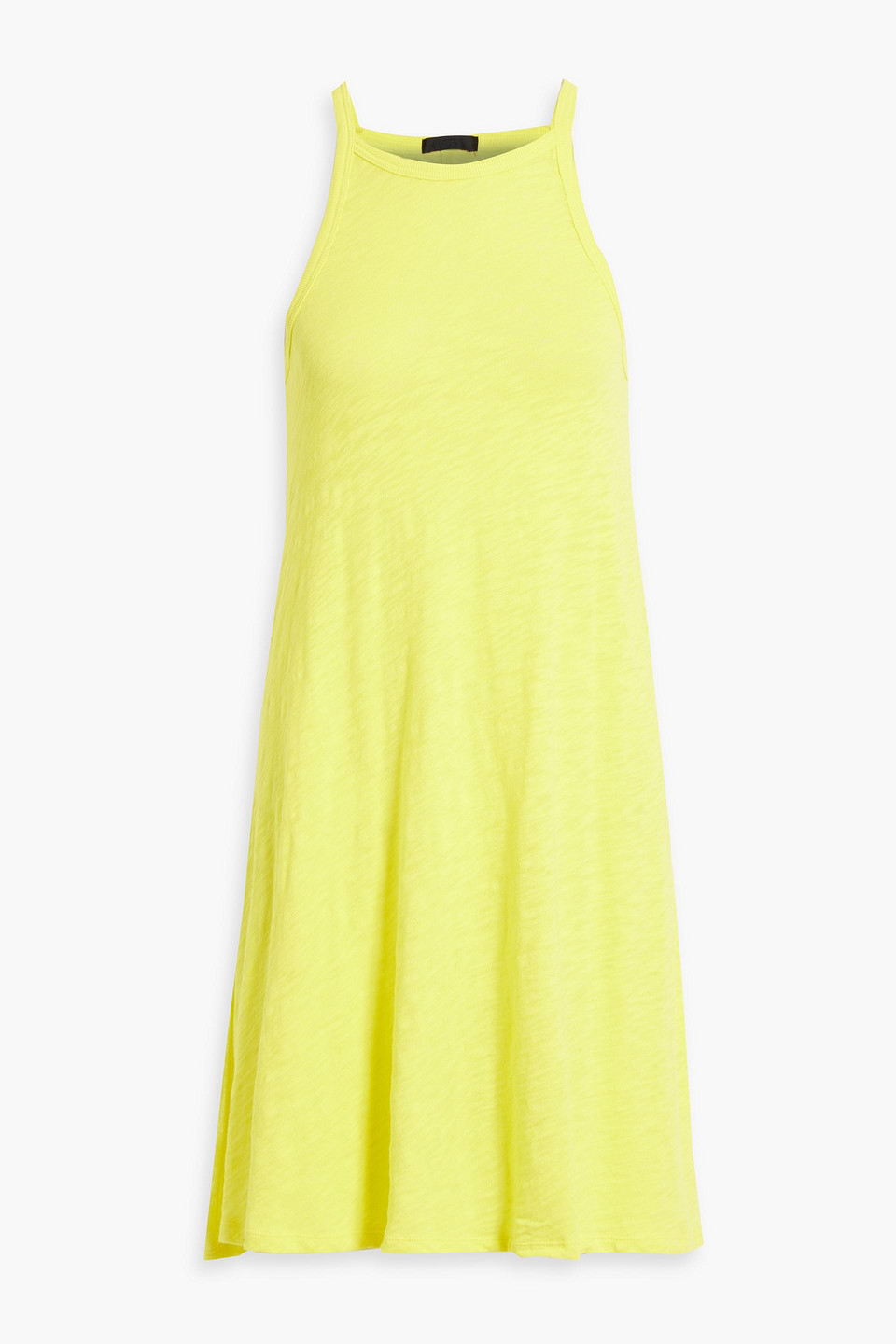 Atm Anthony Thomas Melillo Slub Cotton-jersey Mini Dress In Yellow