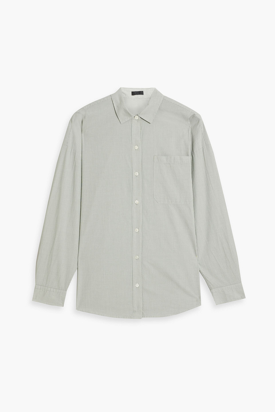 Atm Anthony Thomas Melillo Pinstriped Cotton-poplin Shirt In Grey Green