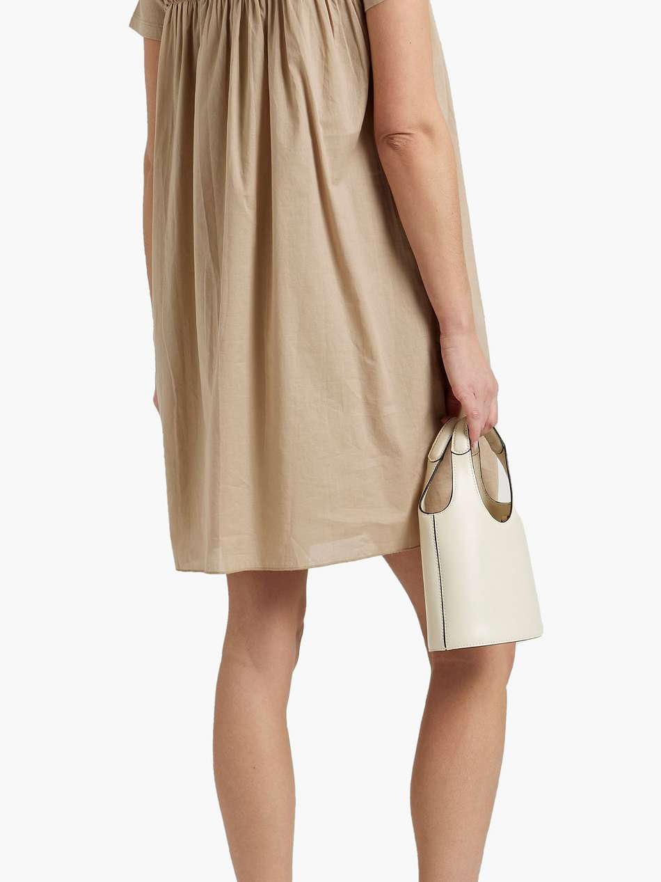 gathered cotton mini dress