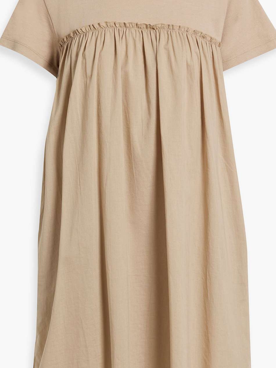 gathered cotton mini dress
