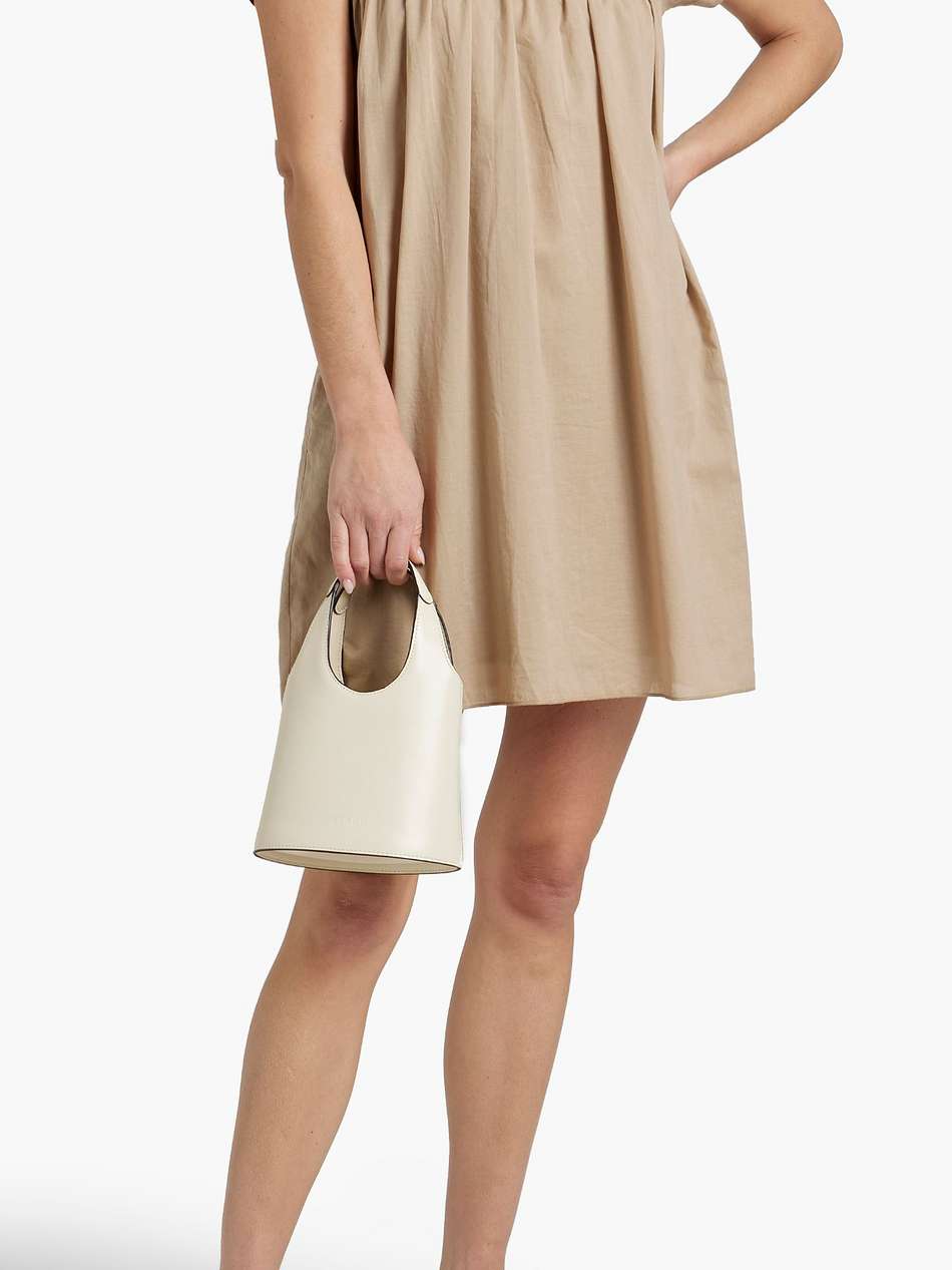 gathered cotton mini dress
