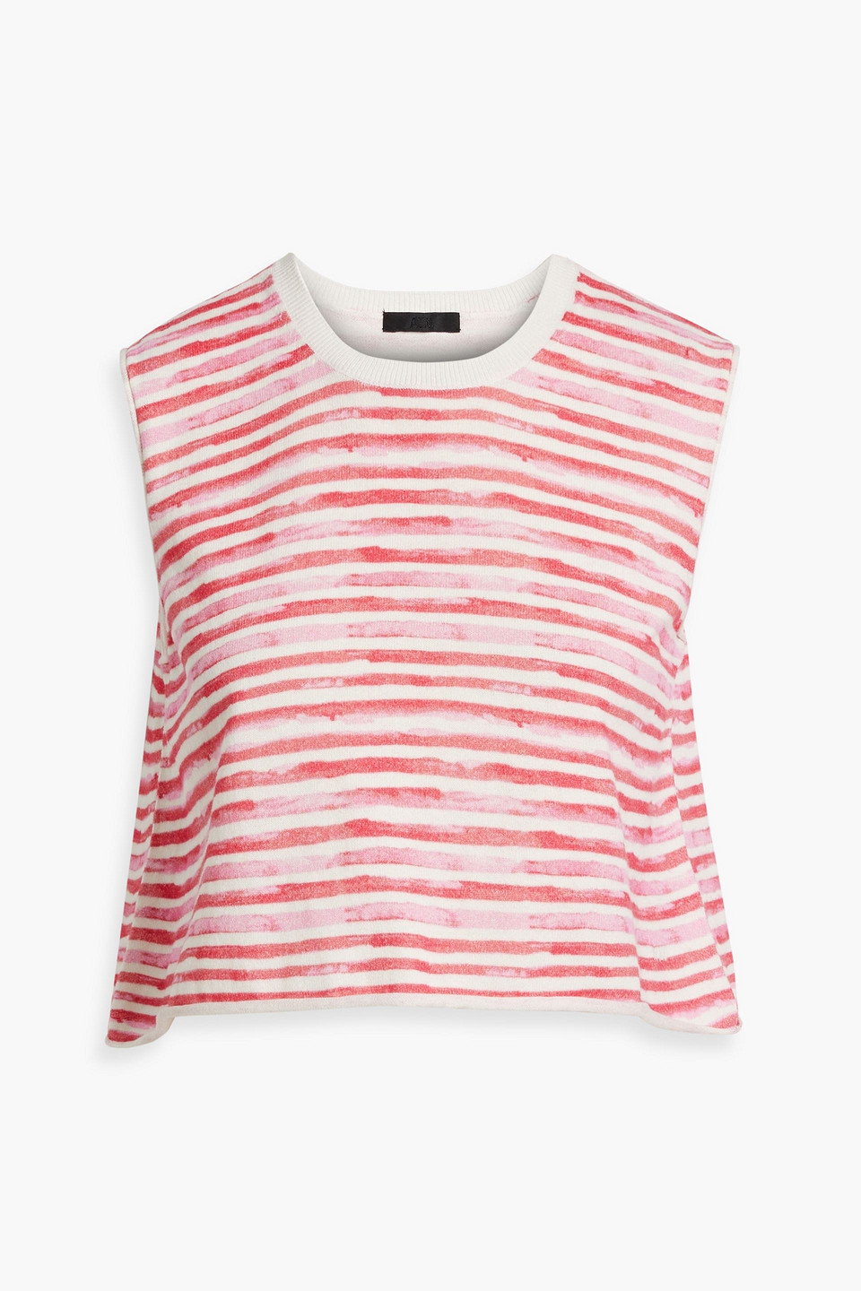 Atm Anthony Thomas Melillo Striped Cotton And Cashmere-blend Top In Pink