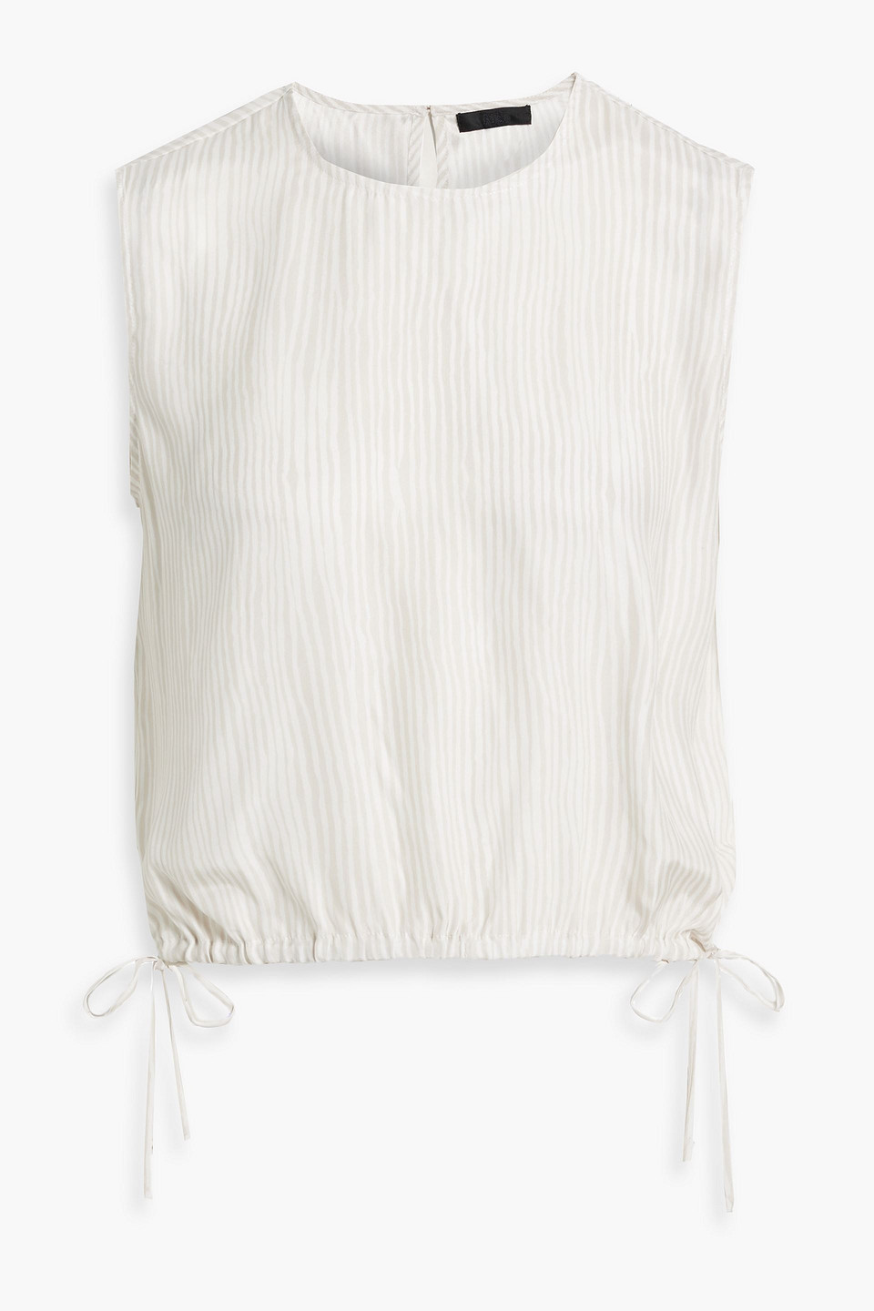 Striped silk-crepe top