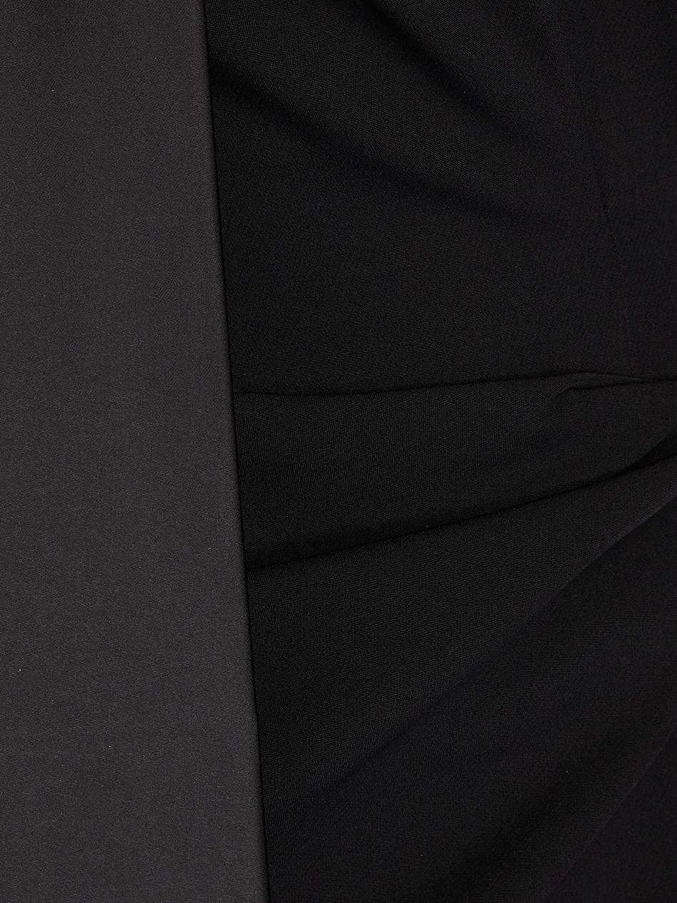 one-shoulder pleated crepe gown