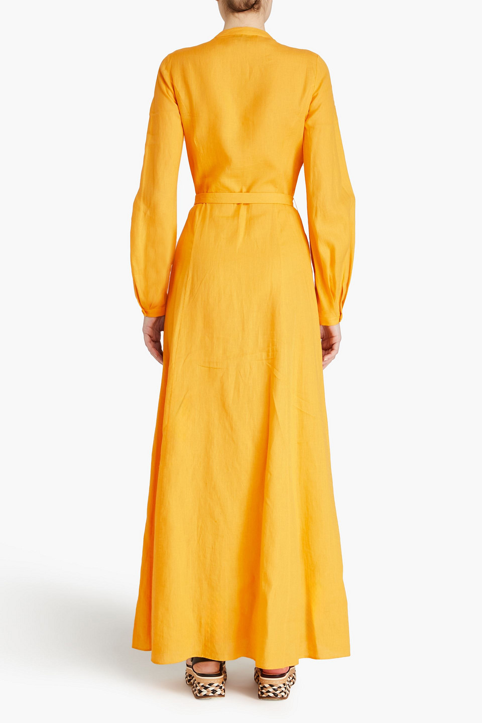 GABRIELA HEARST MASSEY MAXIKLEID AUS LEINEN MIT GÜRTEL