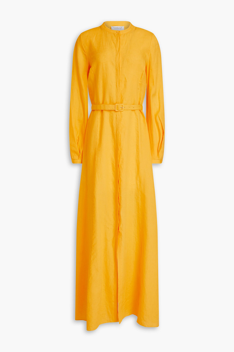 Gabriela Hearst Lydia Dress With Slip In Fluorescent Orange Aloe Linen