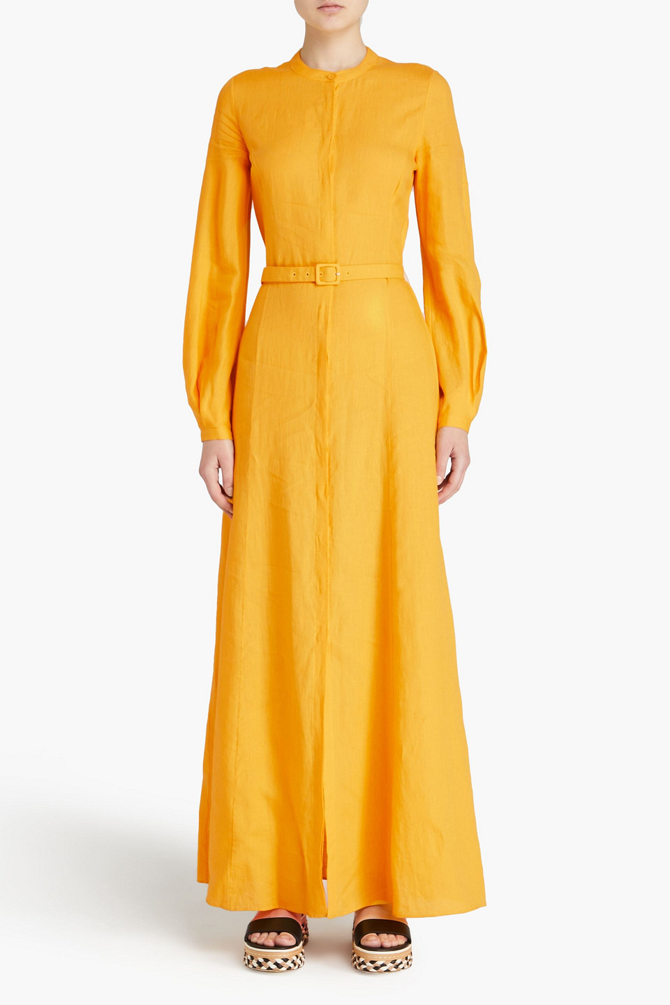 GABRIELA HEARST MASSEY MAXIKLEID AUS LEINEN MIT GÜRTEL