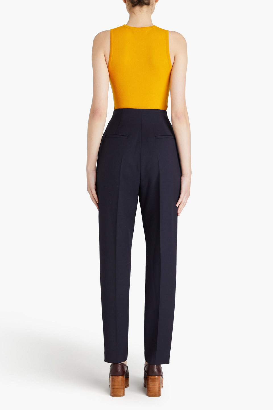 Gabriela Hearst Nicholson Wool-blend Tapered Pants In Navy