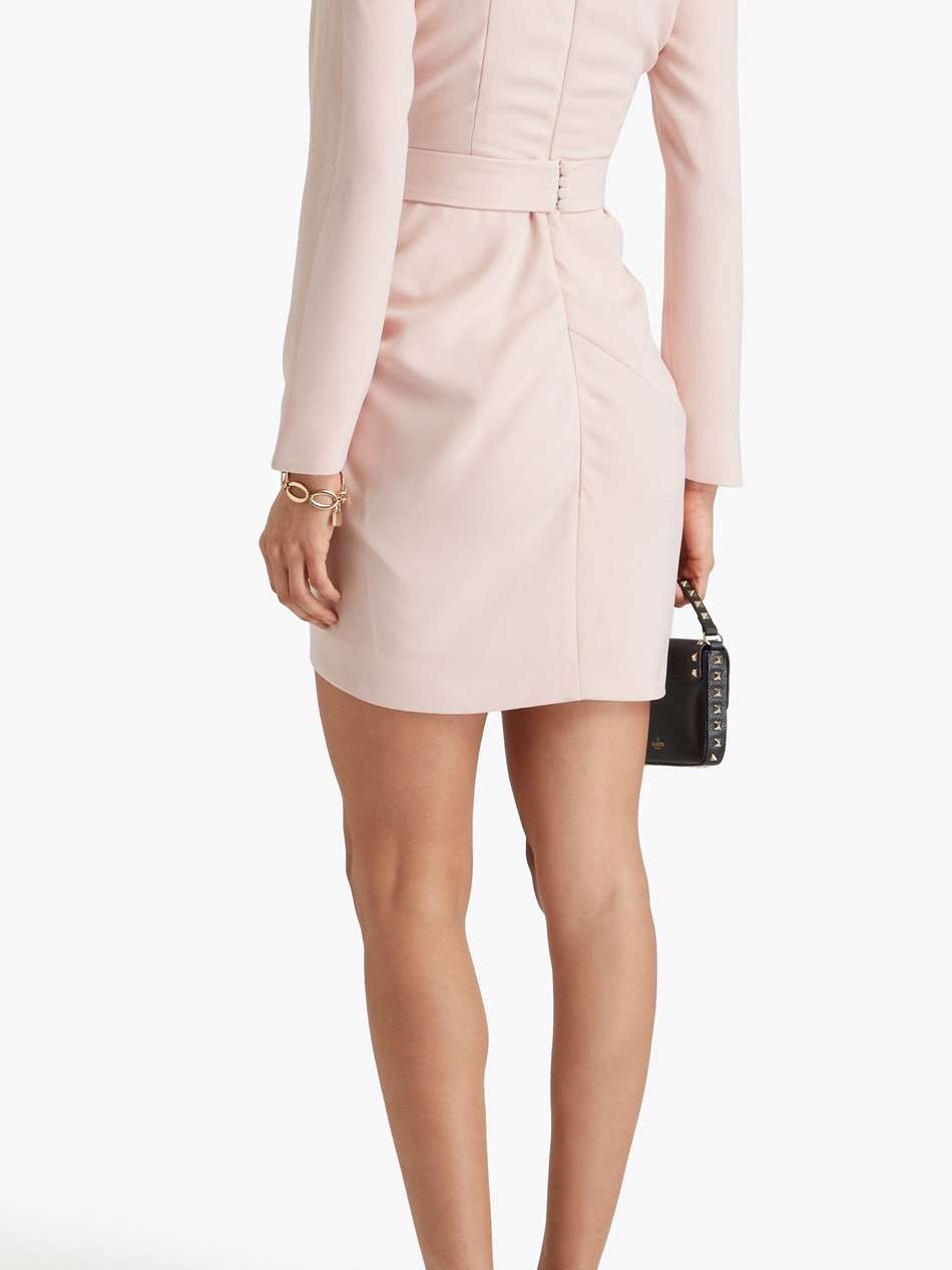 wrap-effect crepe mini dress