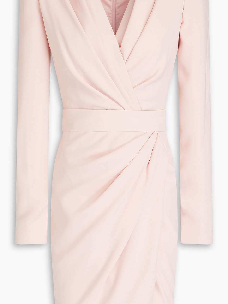 wrap-effect crepe mini dress