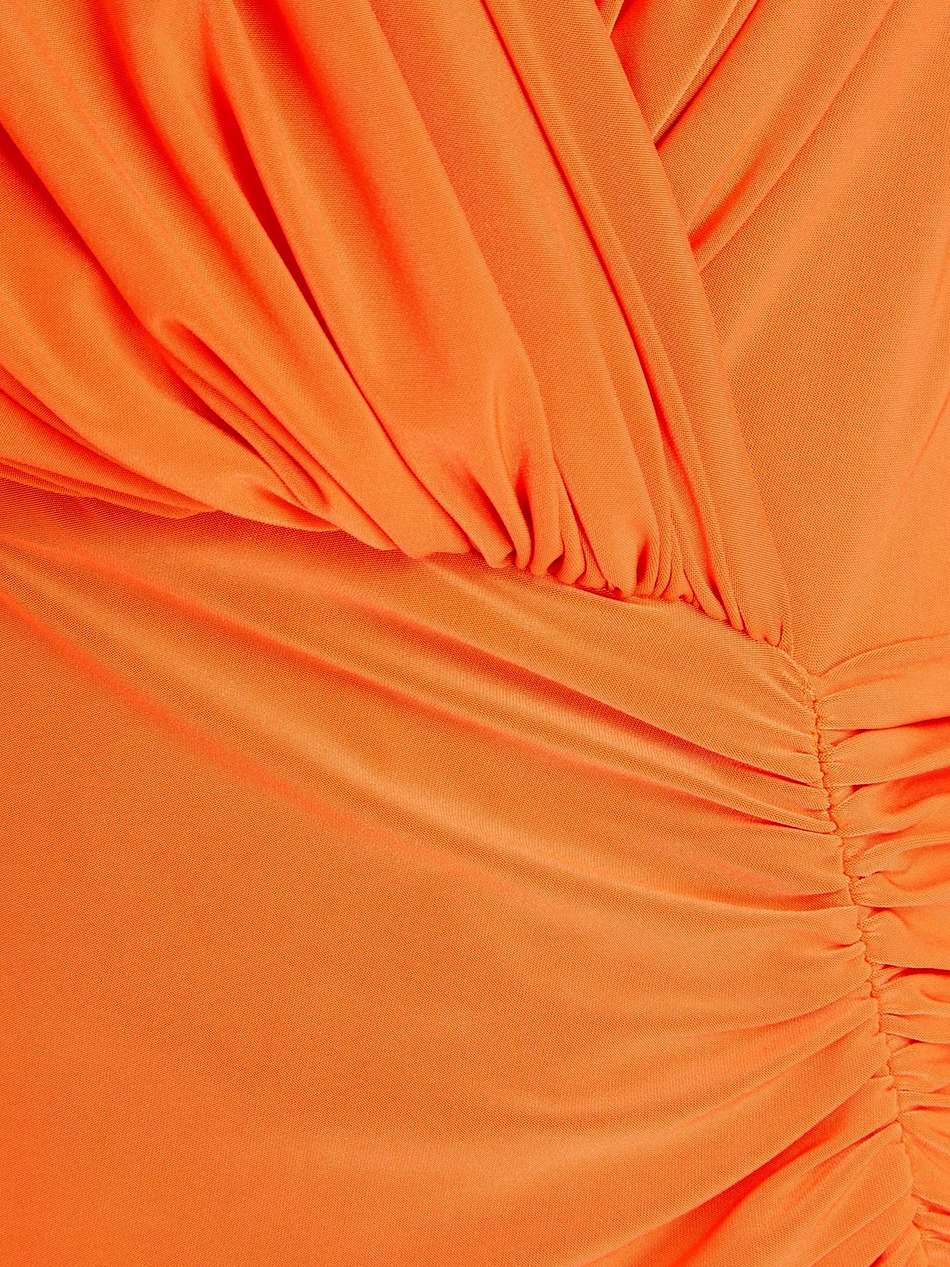 wrap-effect draped satin-jersey gown