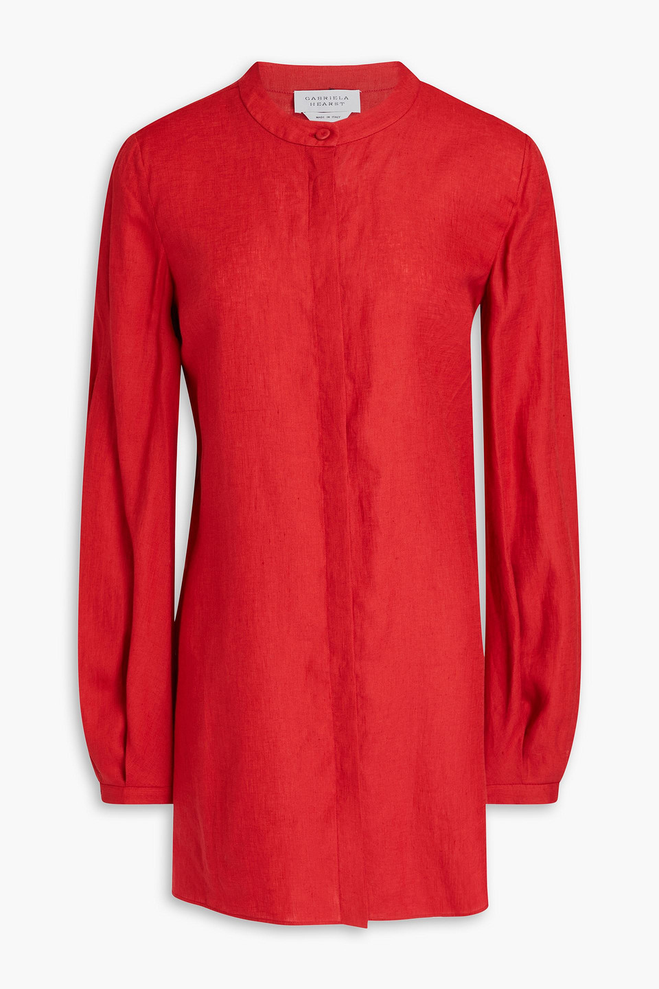 Gabriela Hearst Nicola Linen Shirt In Red
