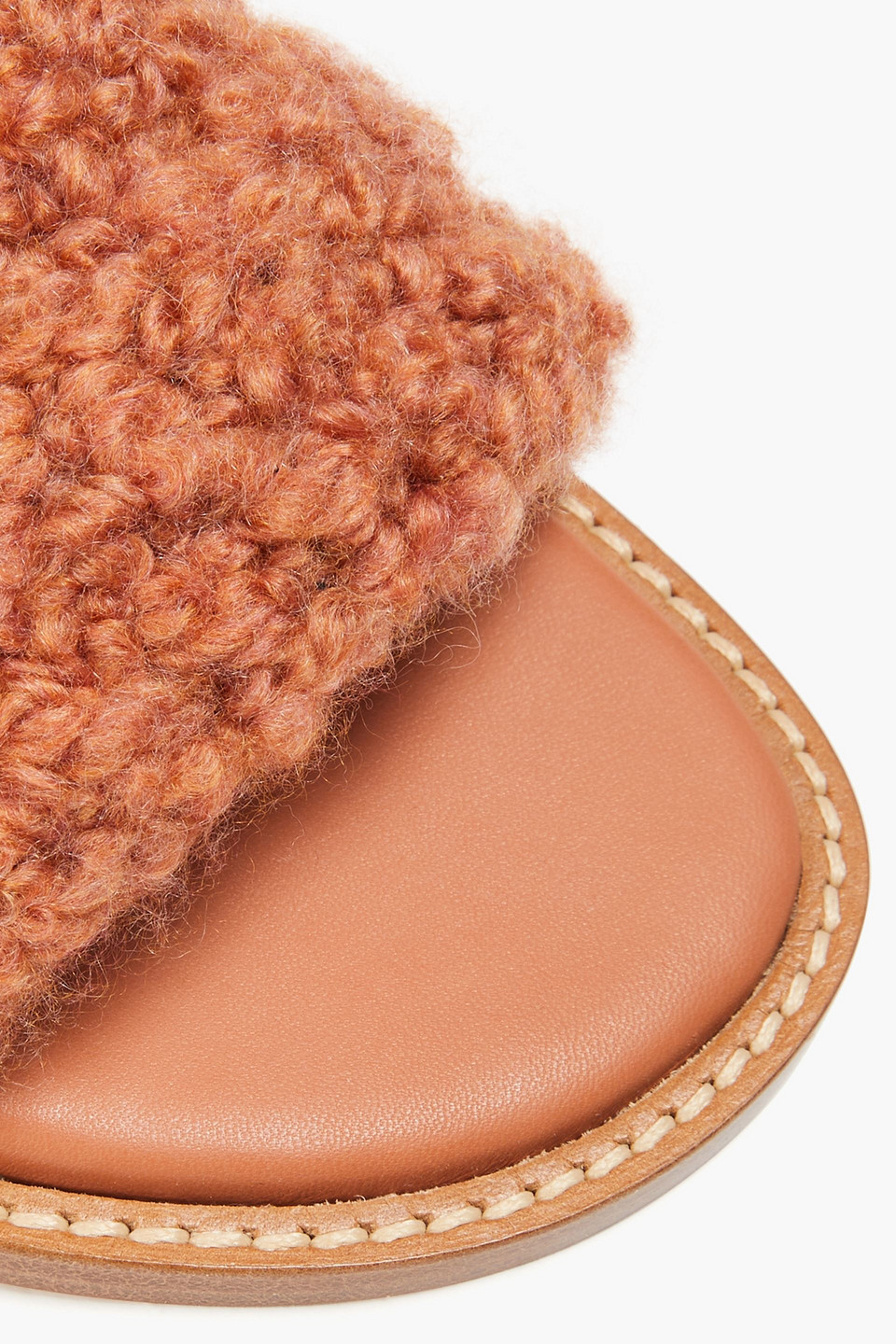 Gabriela Hearst Ballast Cashmere Slides In Ziegelrot