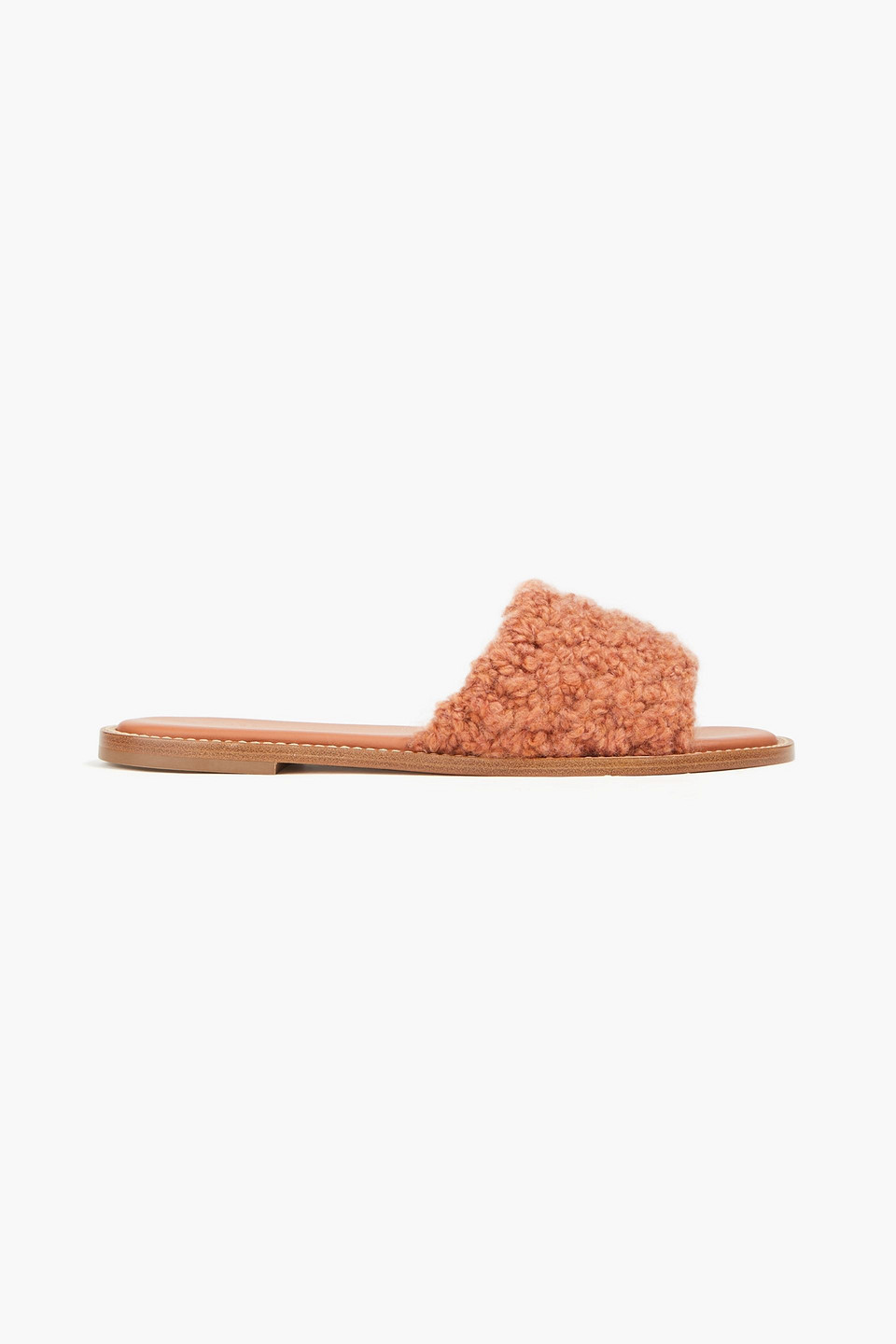 Gabriela Hearst Ballast Cashmere Slides In Ziegelrot