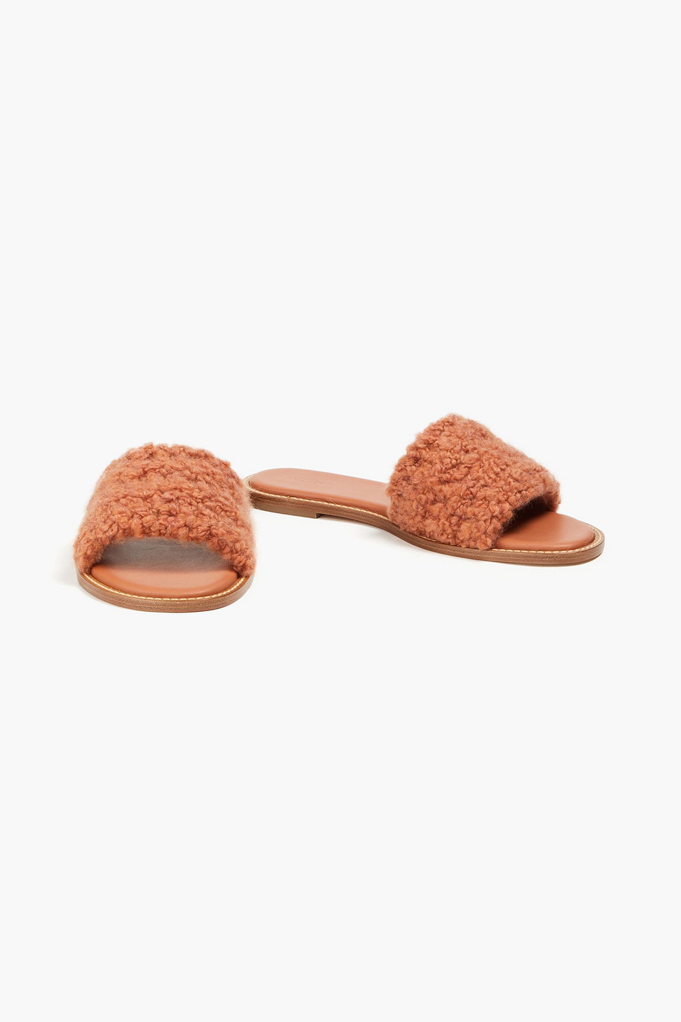 Gabriela Hearst Ballast Cashmere Slides In Ziegelrot