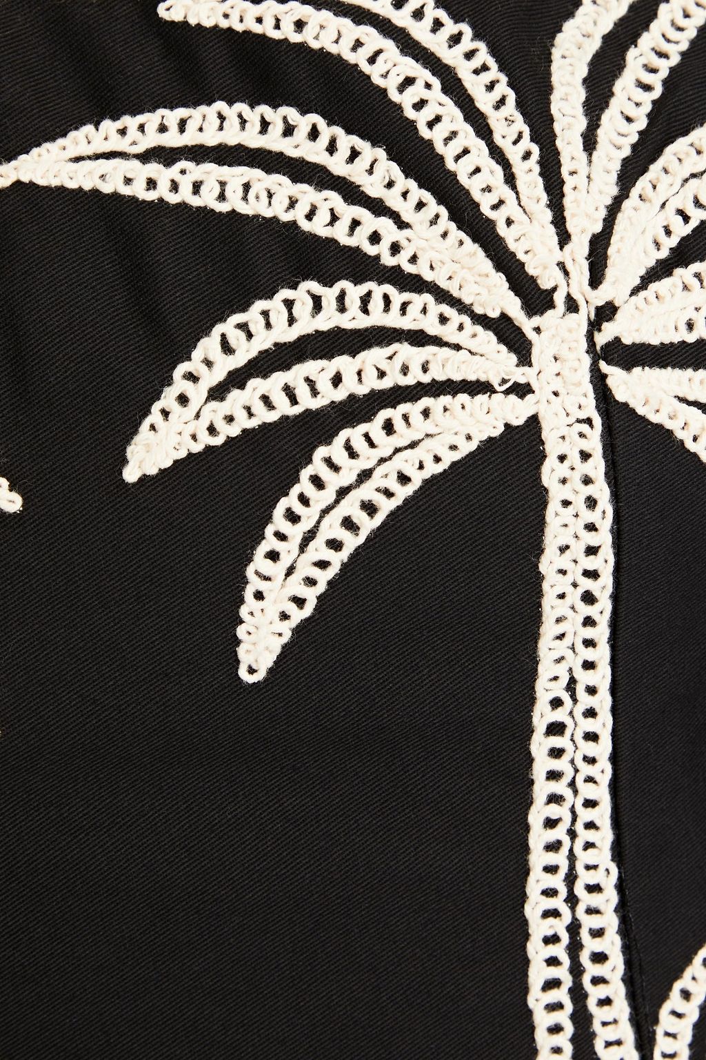 MAJE Embroidered cotton-twill mini dress