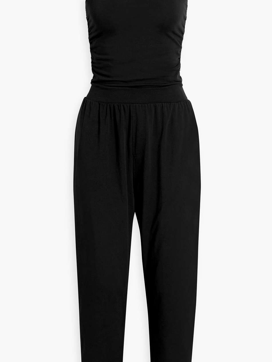 gathered stretch pima cotton-jersey jumpsuit