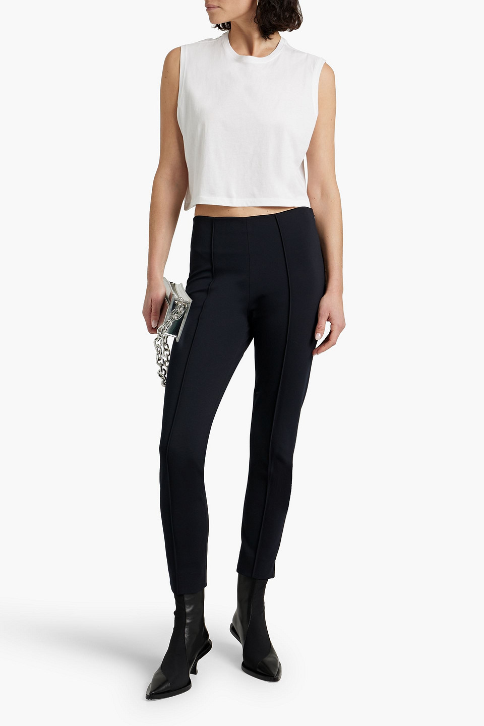 Shop Atm Anthony Thomas Melillo Ponte Skinny Pants In Navy