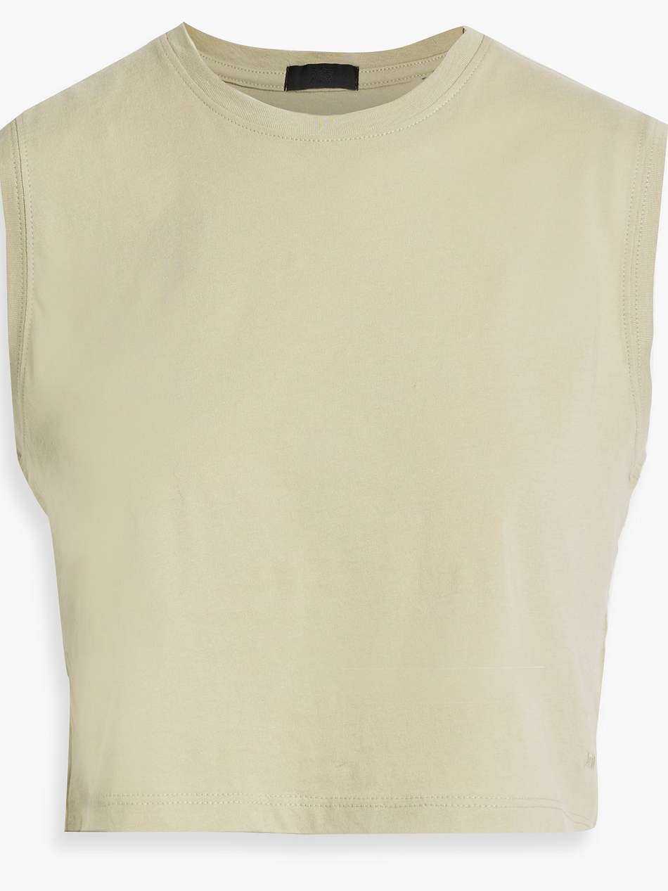 cropped cotton-jersey tank
