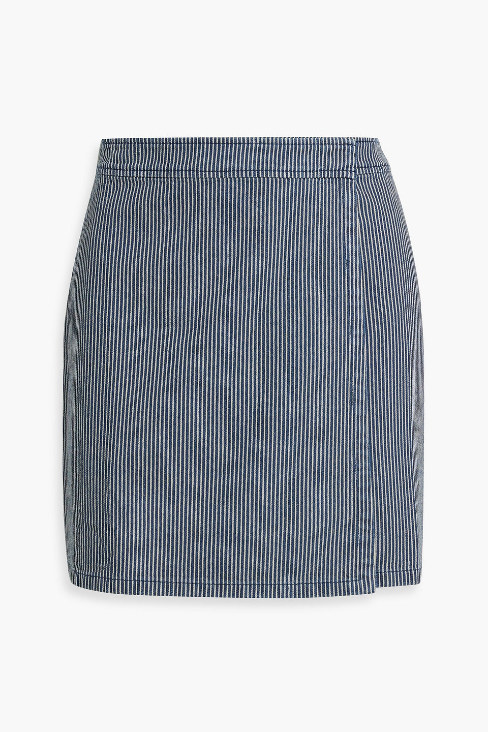 Atm Anthony Thomas Melillo Striped Cotton-jacquard Mini Skirt In Navy