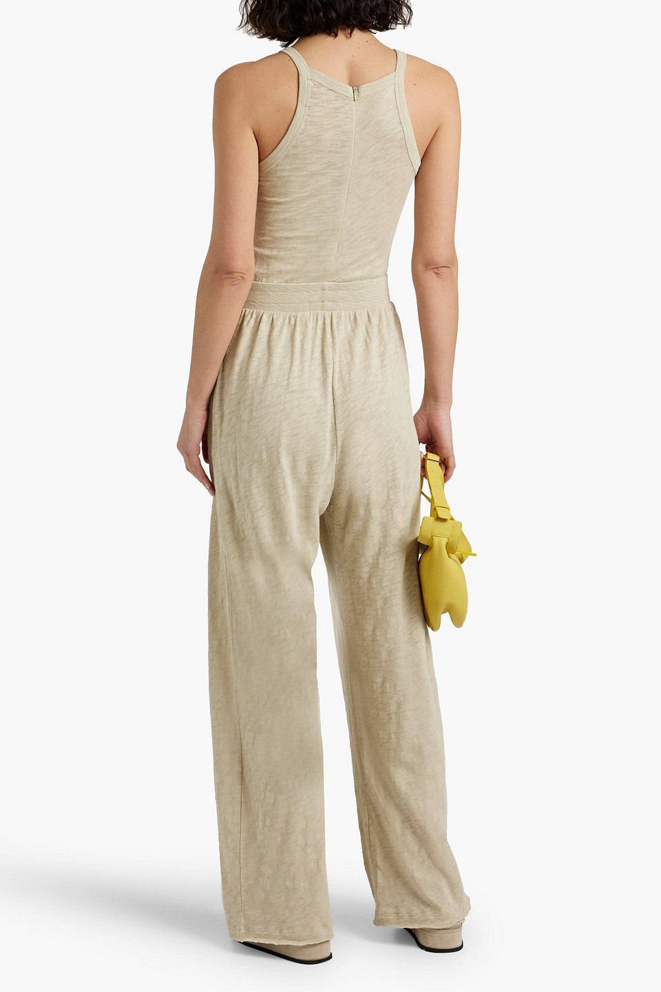 Atm Anthony Thomas Melillo Slub Cotton-jersey Jumpsuit In Sage Green