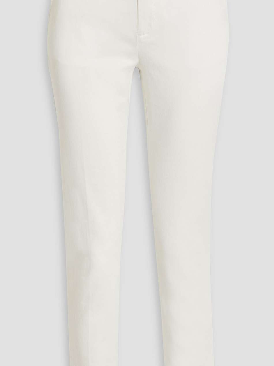 cotton-blend twill slim-leg pants