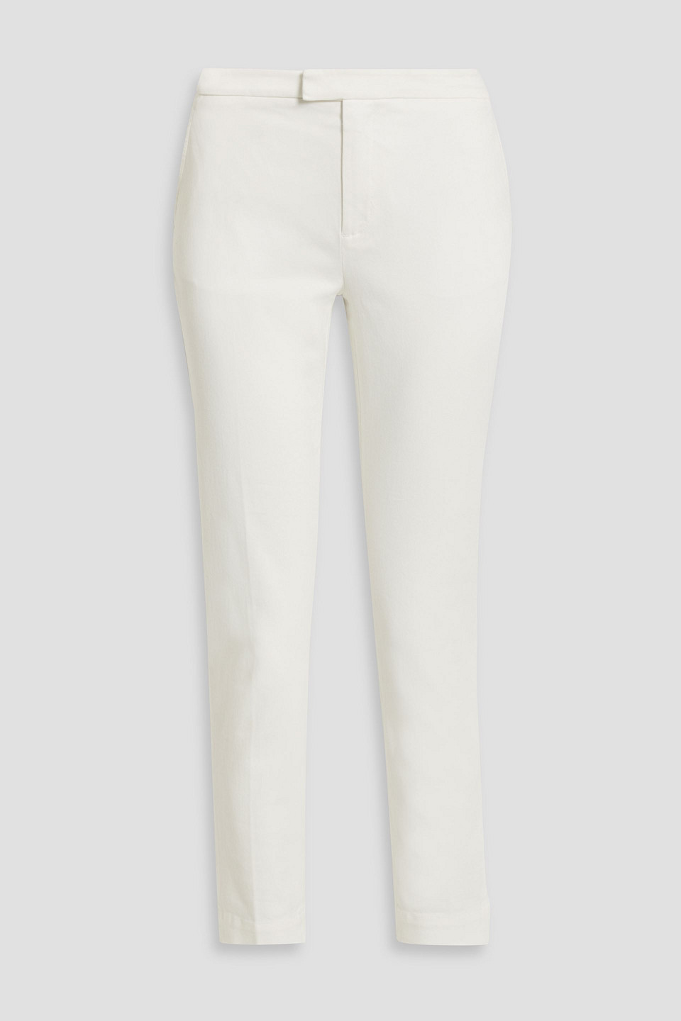 Cotton-blend twill slim-leg pants