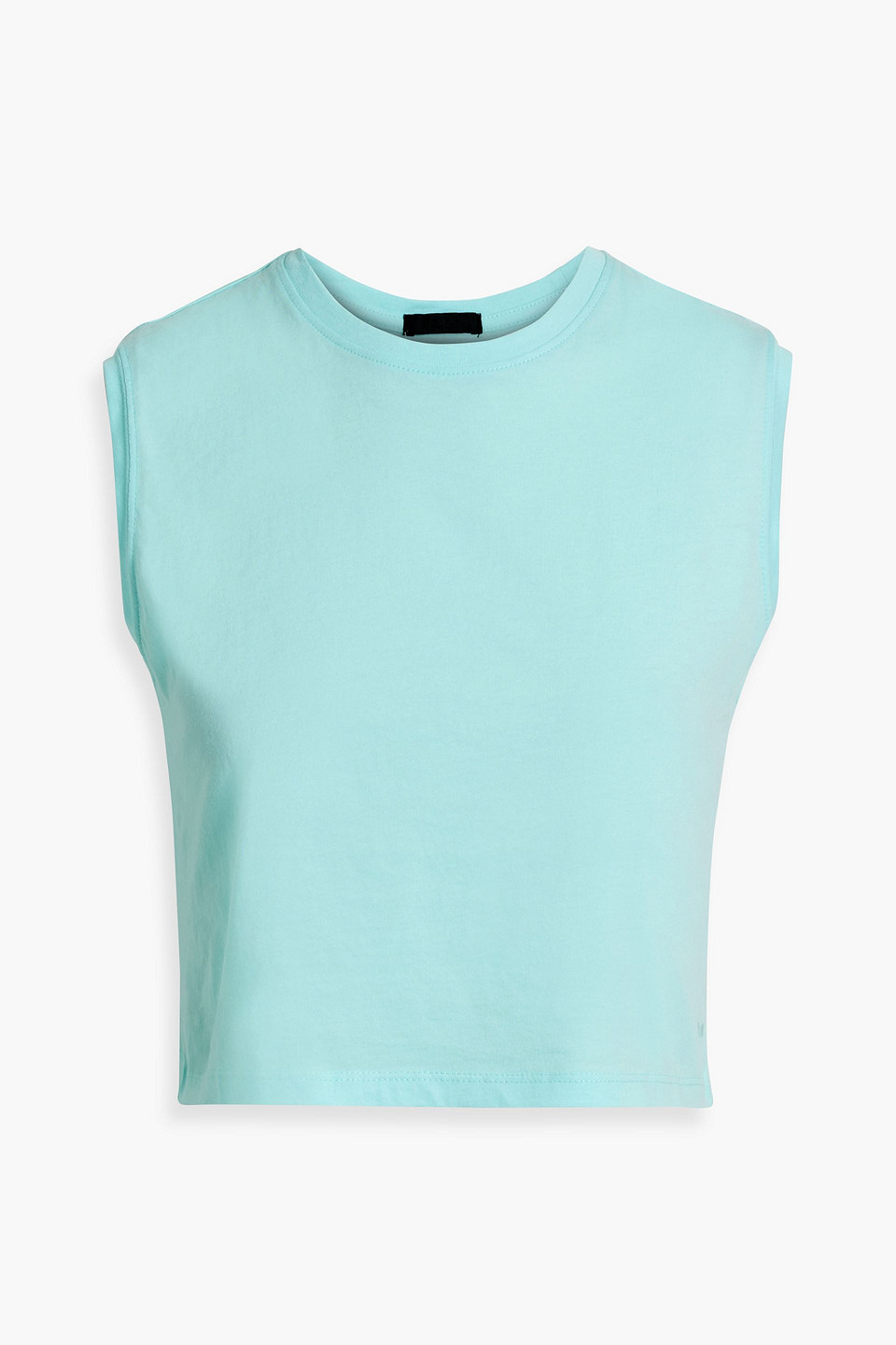 Atm Anthony Thomas Melillo Cropped Cotton-jersey Tank In Turquoise