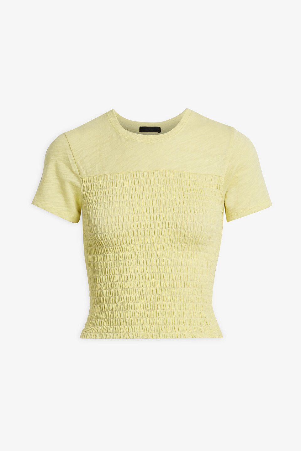 Atm Anthony Thomas Melillo Shirred Cotton-jersey Top In Pastel Yellow