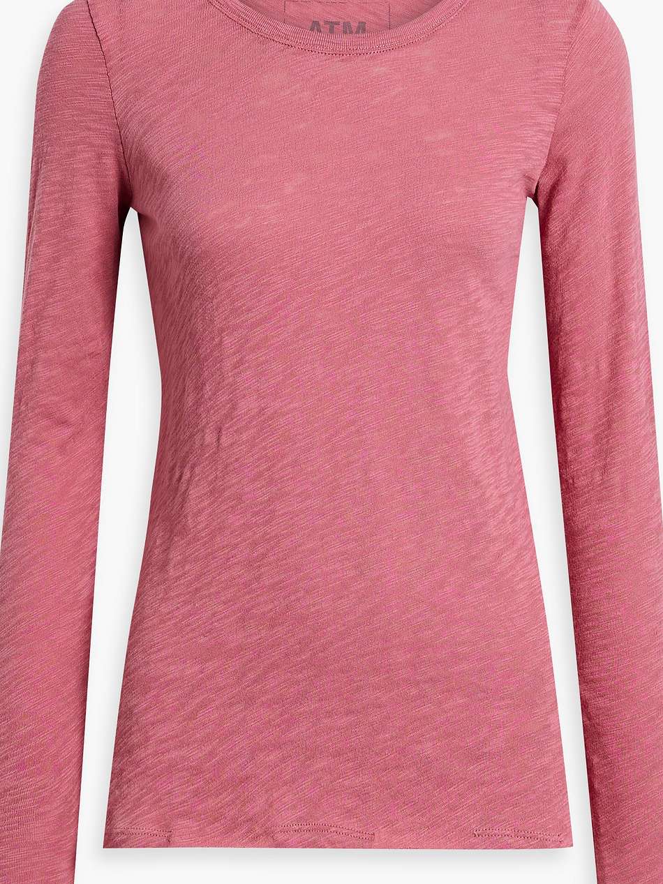 distressed slub cotton-jersey top