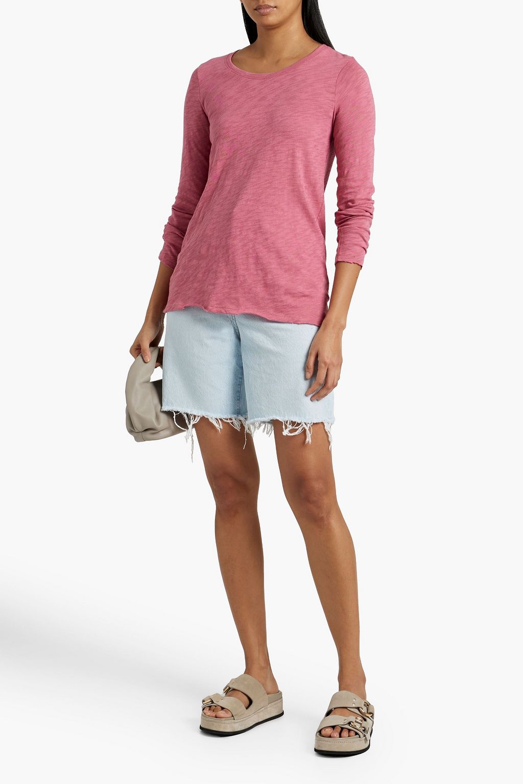 ATM ANTHONY THOMAS MELILLO Distressed slub cotton-jersey top
