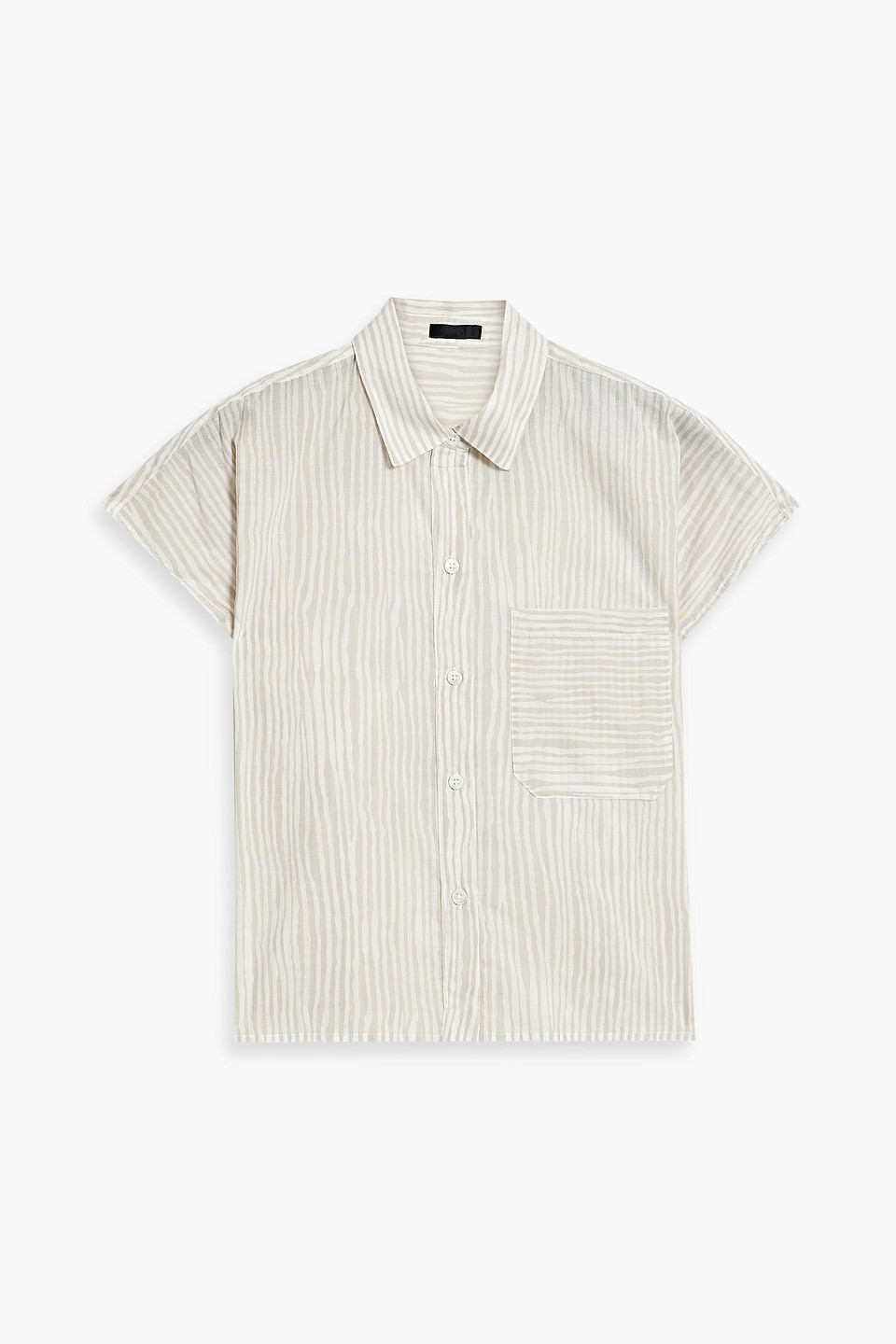 Shop Atm Anthony Thomas Melillo Striped Cotton-voile Shirt In Mushroom