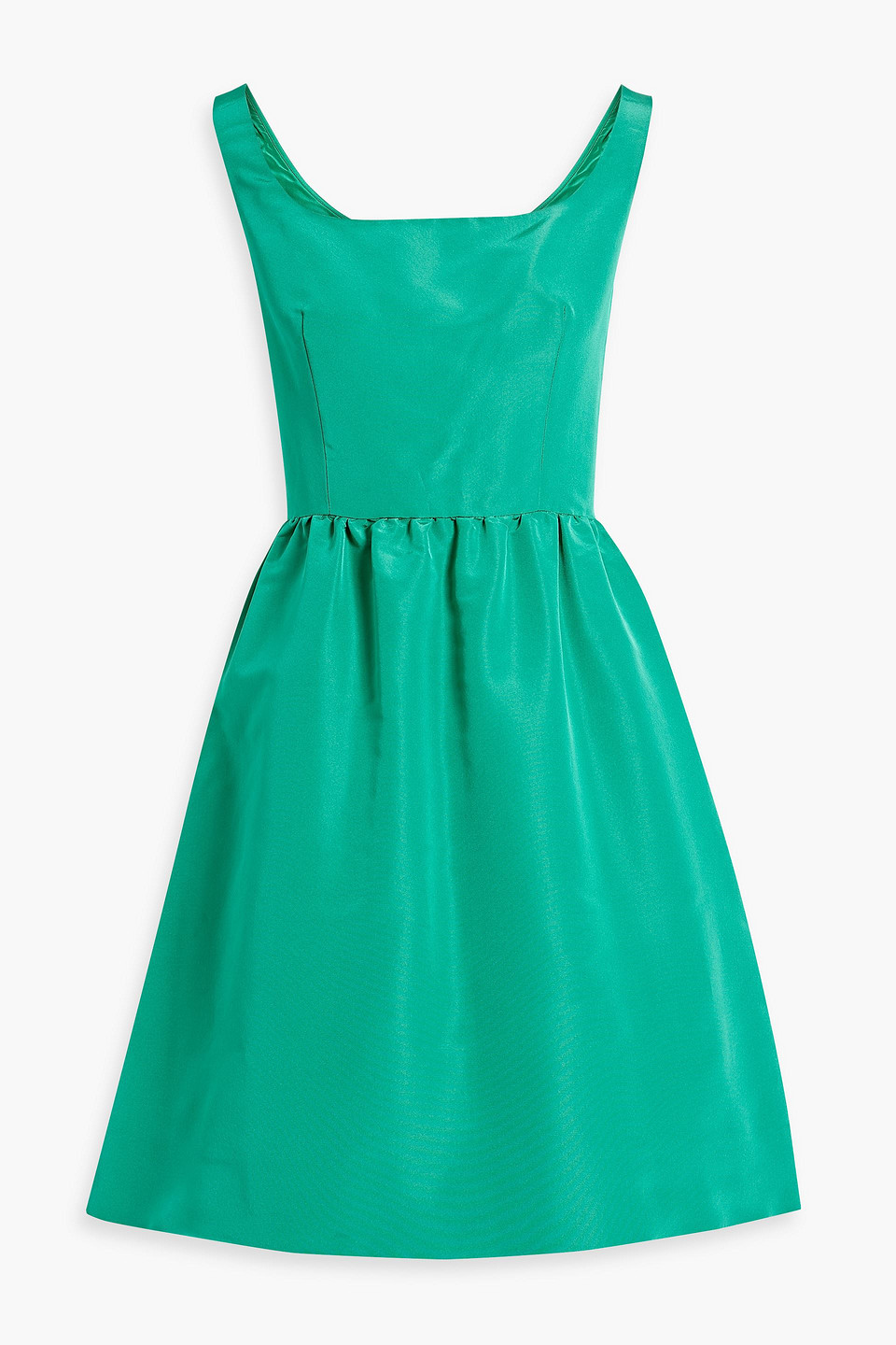 Oscar De La Renta Flared Silk-faille Dress In Jade