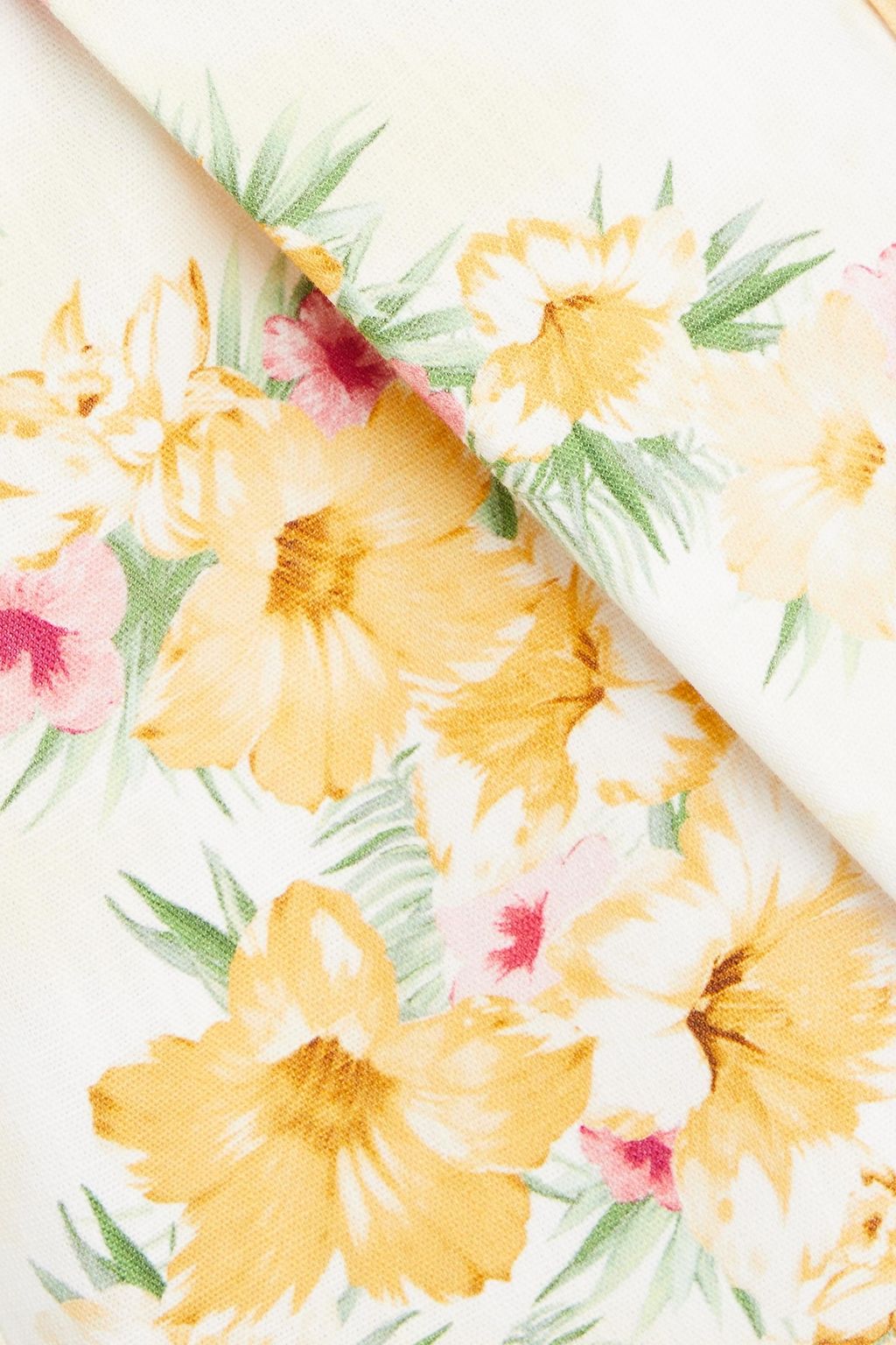 MAJE Pleated floral-print cotton shorts