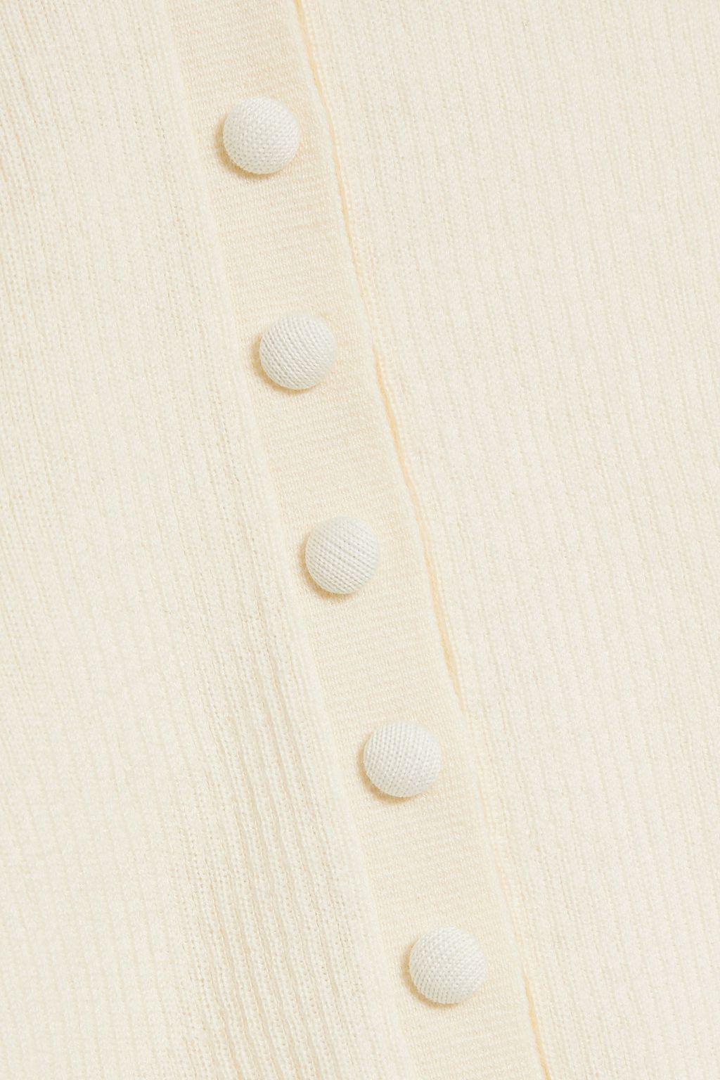 ALTUZARRA Button-detailed ribbed wool and silk-blend top