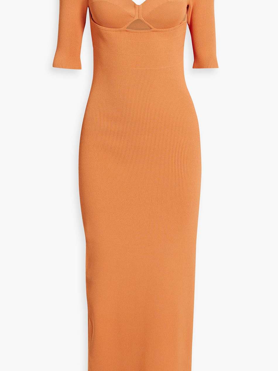 mareen cutout ribbed-knit maxi dress