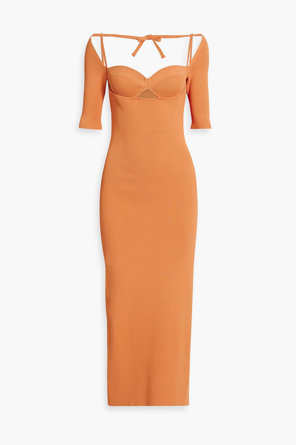 Altuzarra Cutout Ribbed-knit Maxi Dress In Orange