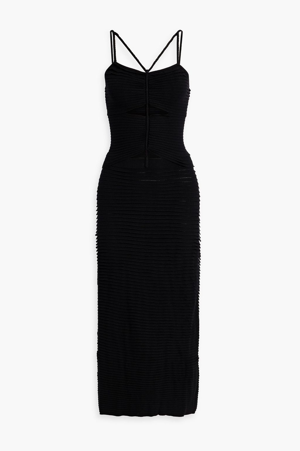 ALTUZARRA Cutout pleated stretch-knit midi dress