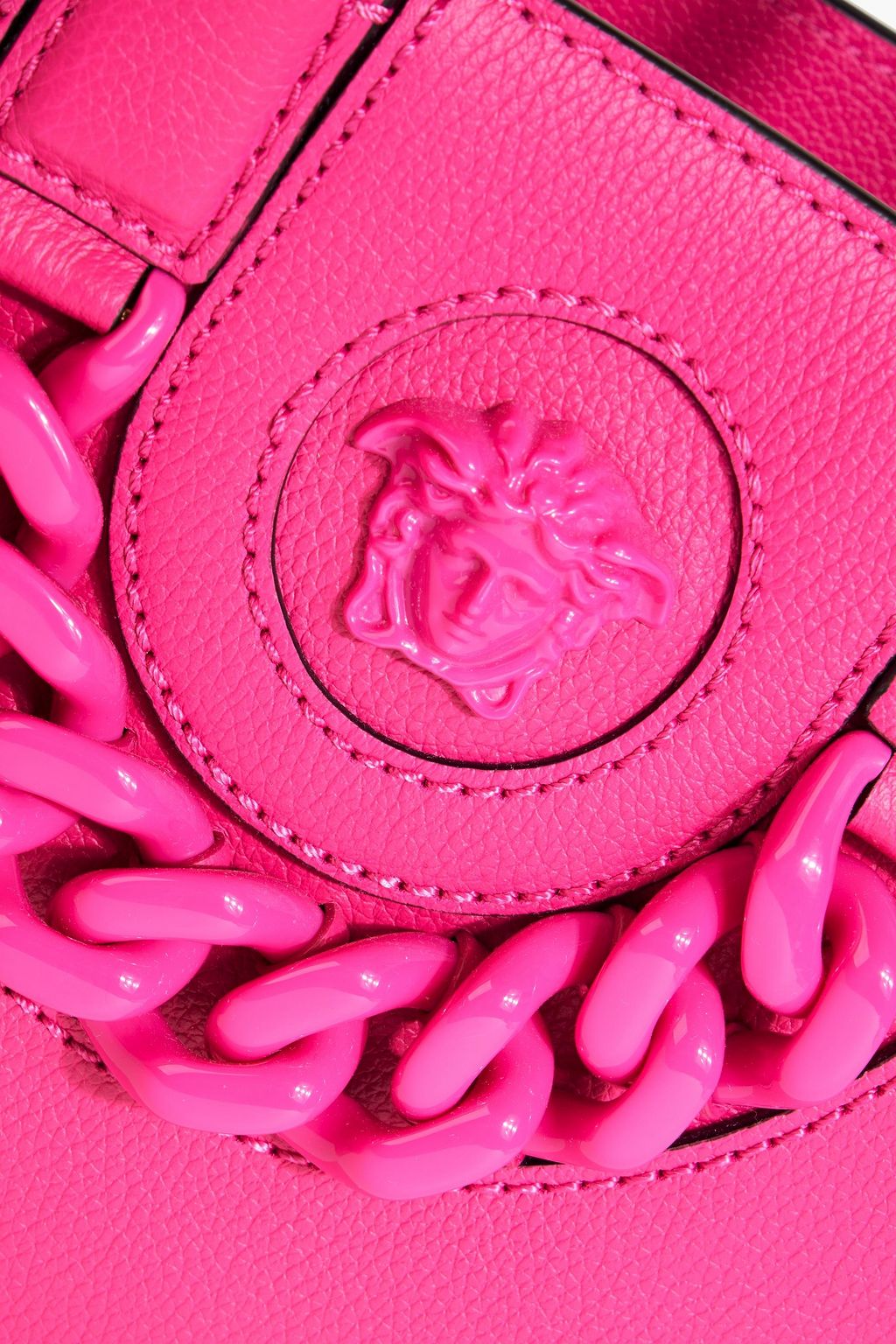 VERSACE La Medusa embellished pebbled-leather tote
