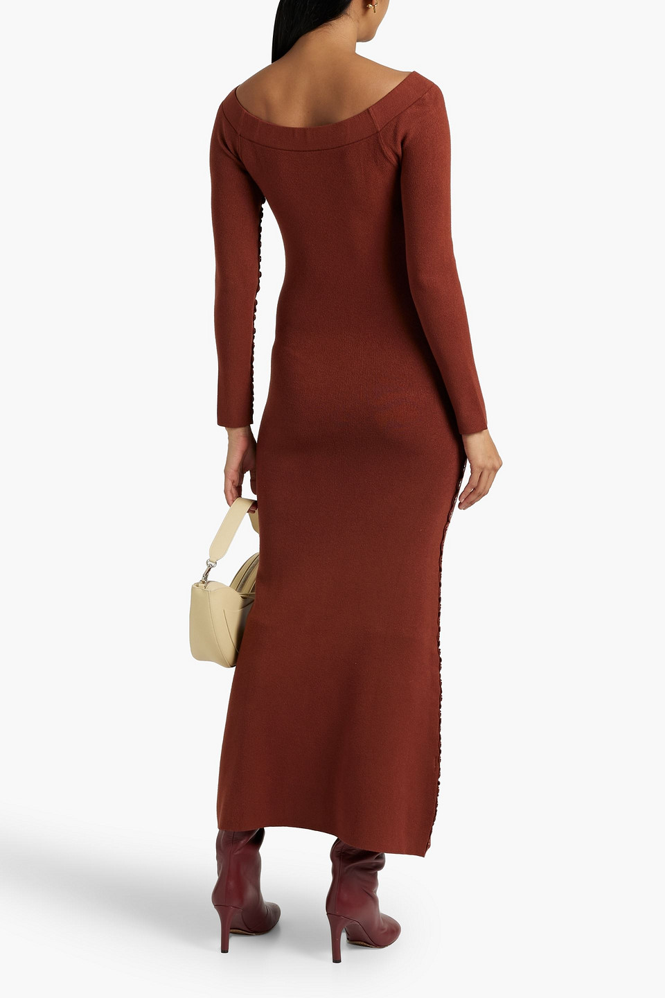 Shop Altuzarra Stretch-knit Midi Dress In Brick