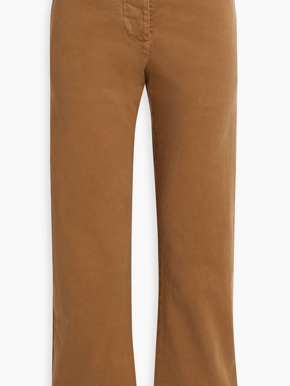 tomboy cotton-blend twill straight-leg pants
