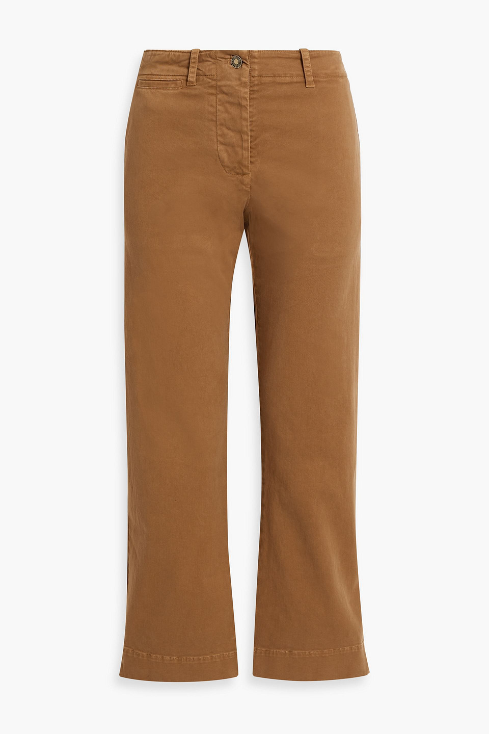 Nili Lotan Tomboy Cotton-blend Twill Straight-leg Pants In Camel