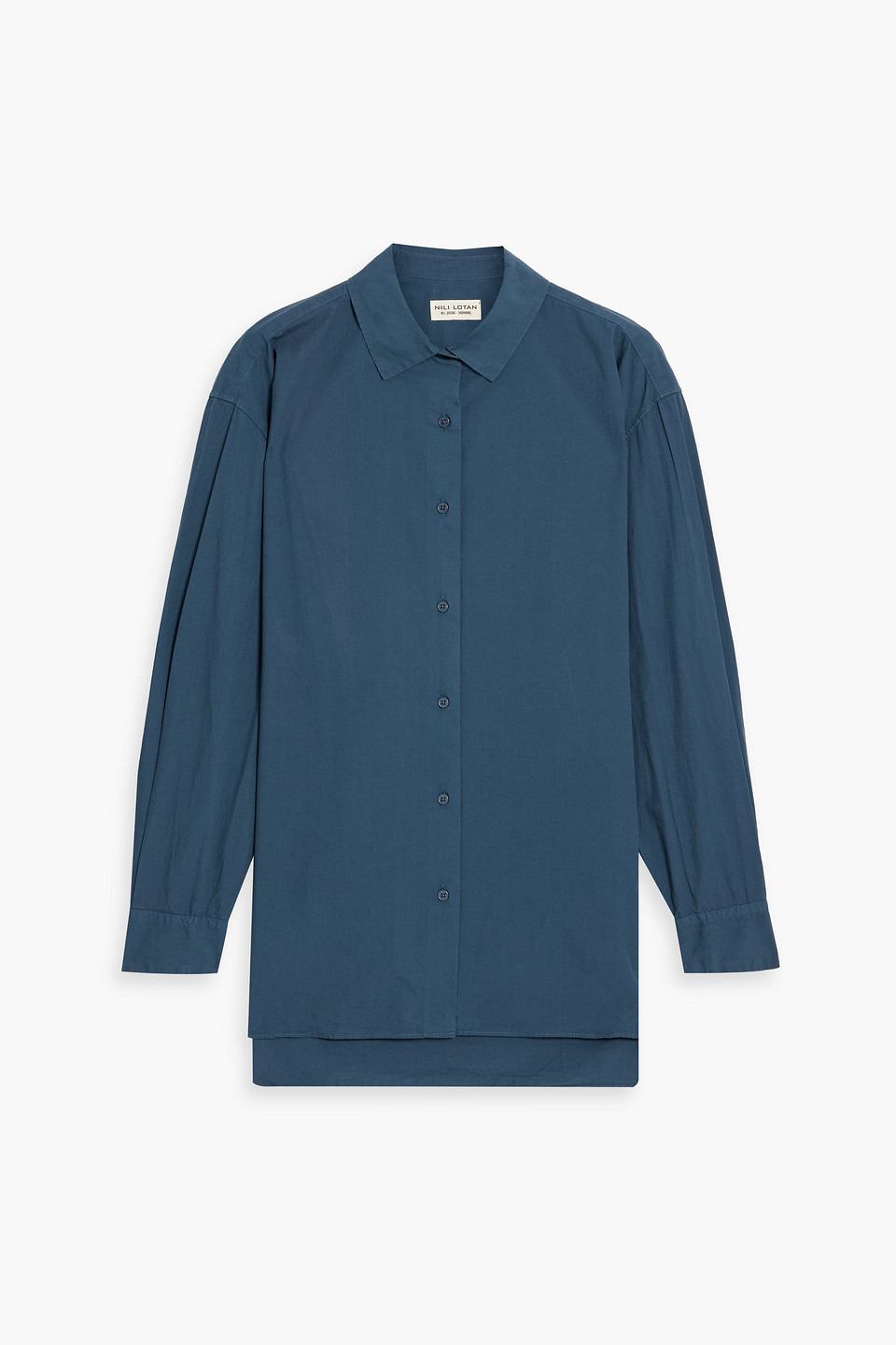 Nili Lotan Yorke Cotton-poplin Shirt In Storm Blue