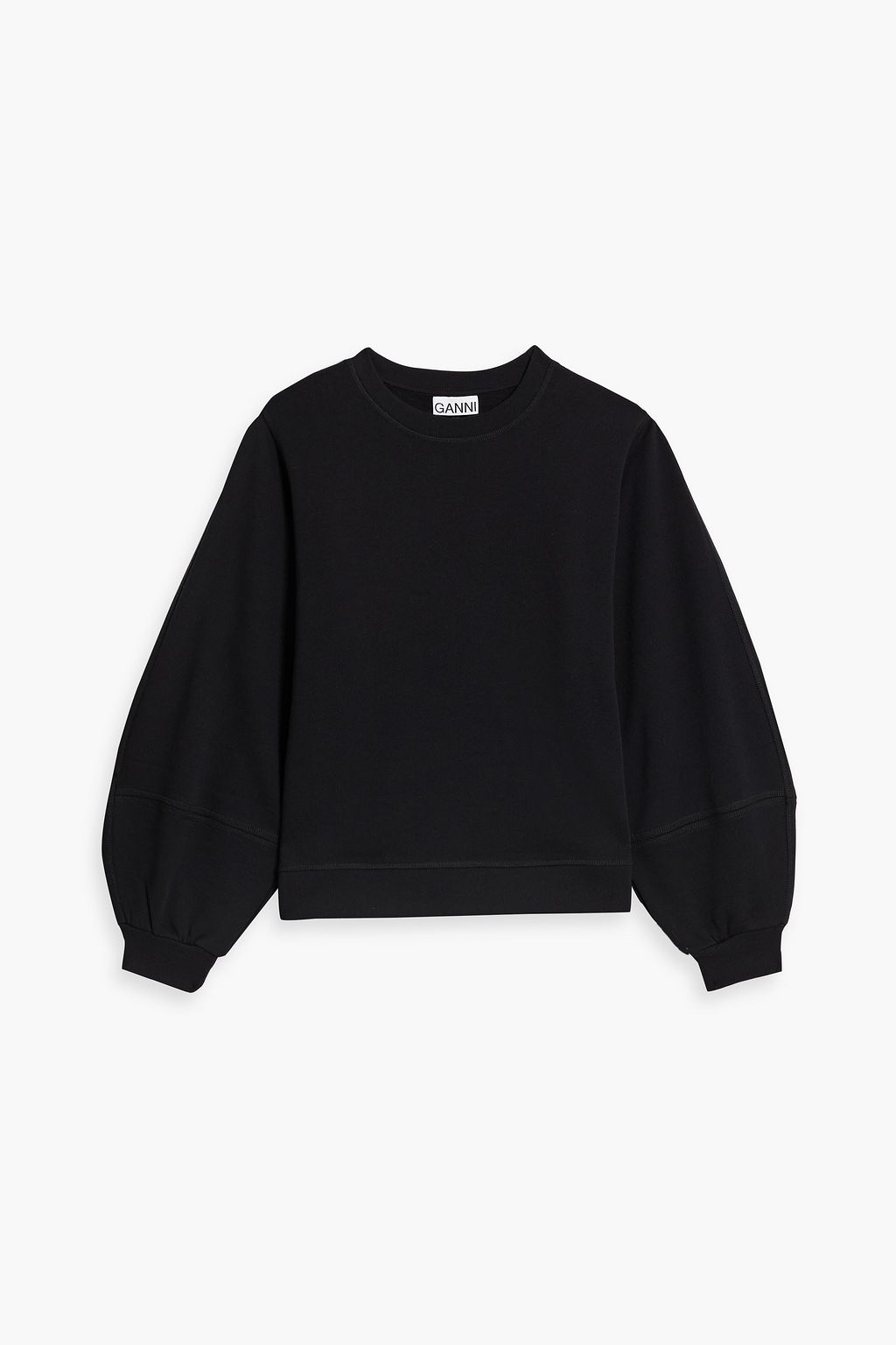 GANNI Embroidered cotton-blend fleece sweatshirt | THE OUTNET